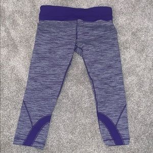 Lululemon cropped leggings - purple stripes